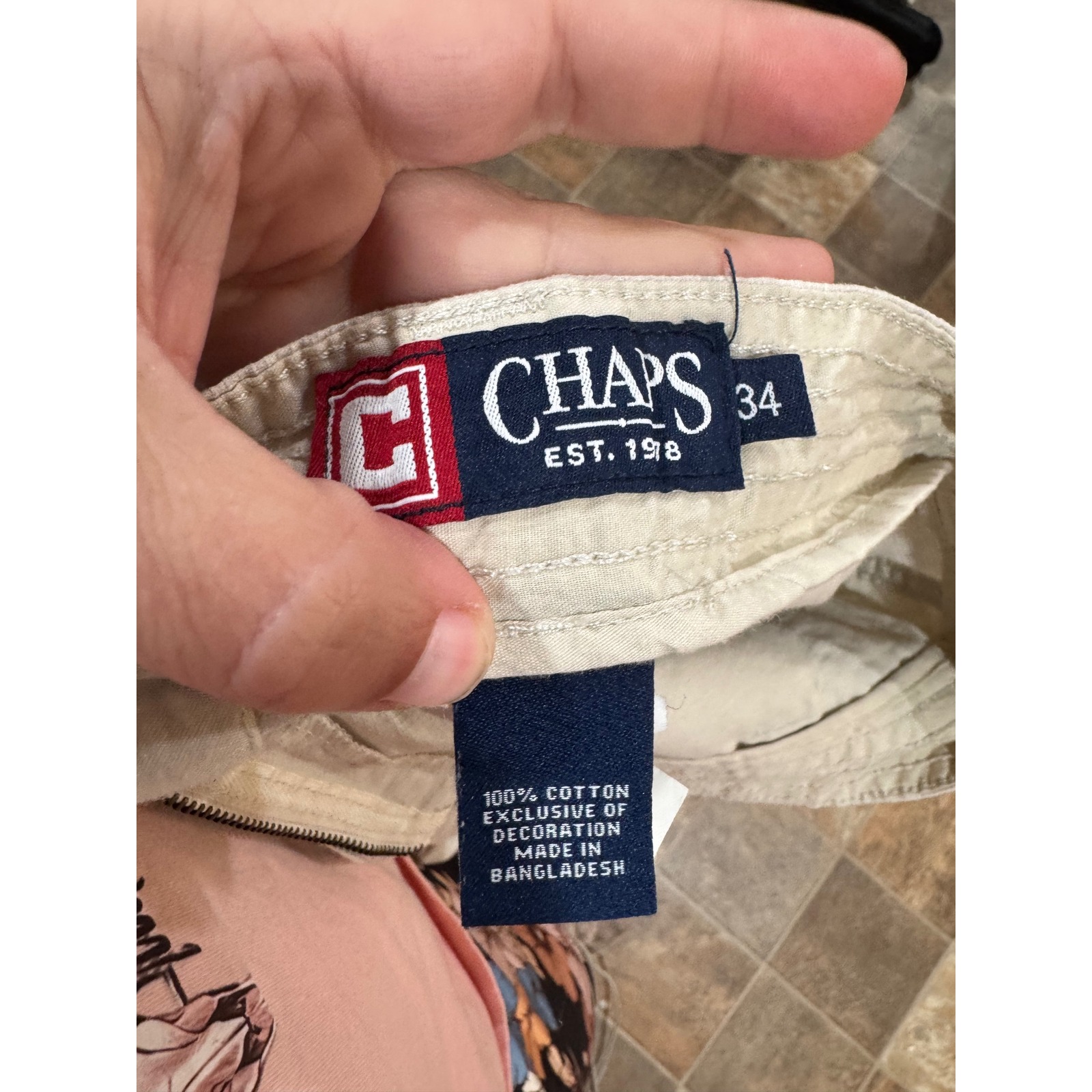 Chaps Mens Size 34 Beige Ripstop Cargo Shorts Cotton Durable Goods 1a27